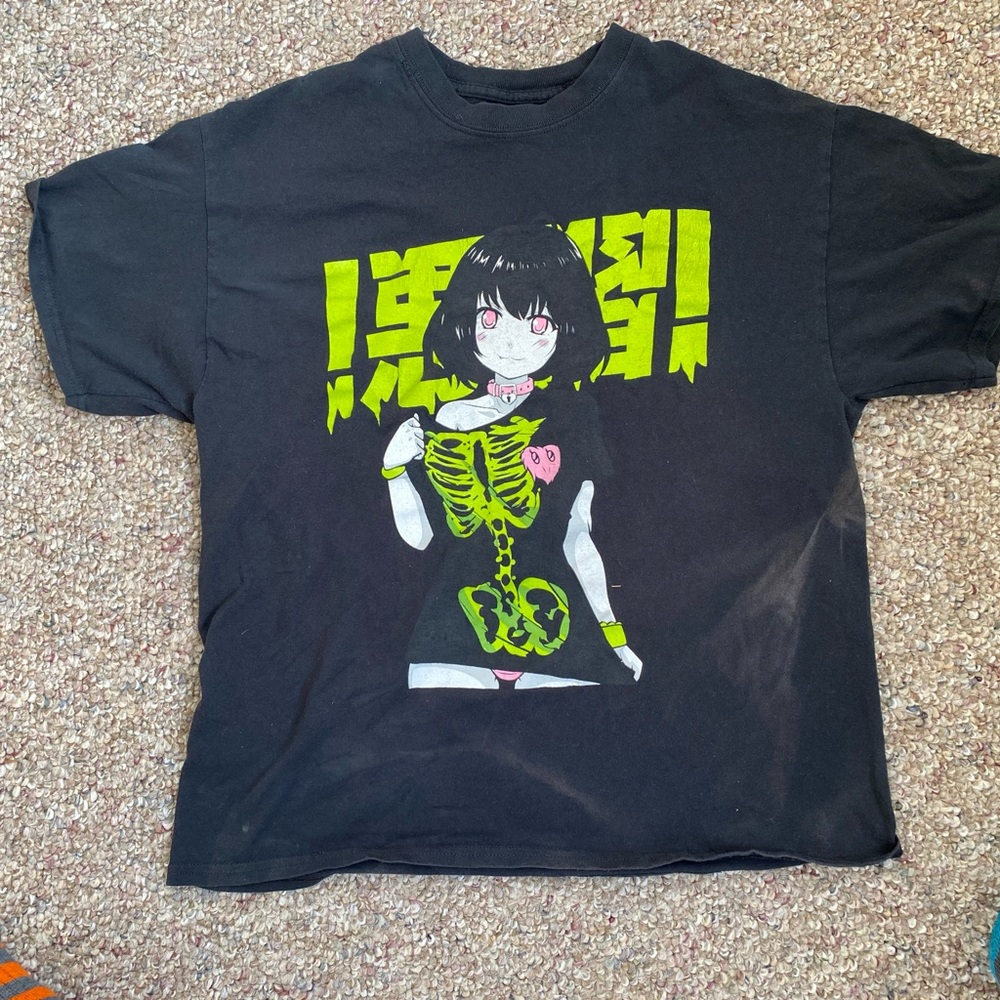 Anime Girl Skeleton Size L Shirt Spencers Hot Cute Sexy Succubus Heart Choker